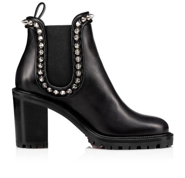 women black ankle boots flat heels shoes around spiked capahutta nappa leather boot red bottom high heels chunky heel with box
women black ankle boots flat heels shoes around spiked capahutta nappa leather boot red bottom high heels chunky heel with box