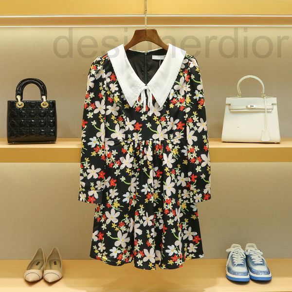 casual dresses designer miu's baby collar floral dress 2022 women's autumn thin french medium length skirt children, Black;gray
casual dresses designer miu's baby collar floral dress 2022 women's autumn thin french medium length skirt children, Black;gray