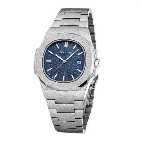 wristwatches pintime fashion men casual pp watch frosted case quartz blue dial watches luxury design sport wristwatch gift with box, Slivery;brown
wristwatches pintime fashion men casual pp watch frosted case quartz blue dial watches luxury design sport wristwatch gift with box, Slivery;brown
