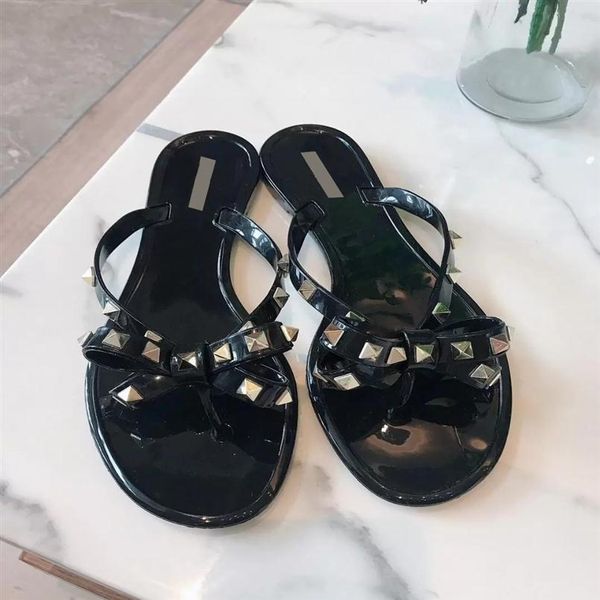 fashion woman slippers rivets jelly sandals slides bowtie for girls flip flops designer letters printed slipper 35-41231e, Black
fashion woman slippers rivets jelly sandals slides bowtie for girls flip flops designer letters printed slipper 35-41231e, Black