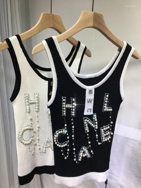 women's tanks beading female camisole summer fashion slimming sleeveless stretch knitted vests bottoming shirt, White
women's tanks beading female camisole summer fashion slimming sleeveless stretch knitted vests bottoming shirt, White