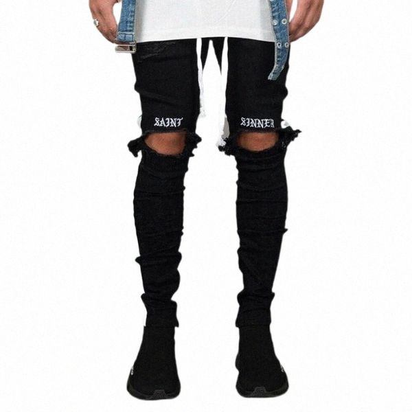 men's jeans slim fit side stripe skinny denim distressed stretchy pencil pants men full length man's clothes cool ripped trousers, Blue
men's jeans slim fit side stripe skinny denim distressed stretchy pencil pants men full length man's clothes cool ripped trousers, Blue