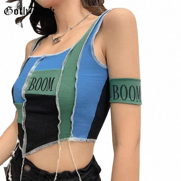 goth dark patchwork gothic tank punk letter printed fashion color blocking crop tassel sleeveless women streetwear women's tanks & h8c, White
goth dark patchwork gothic tank punk letter printed fashion color blocking crop tassel sleeveless women streetwear women's tanks & h8c, White
