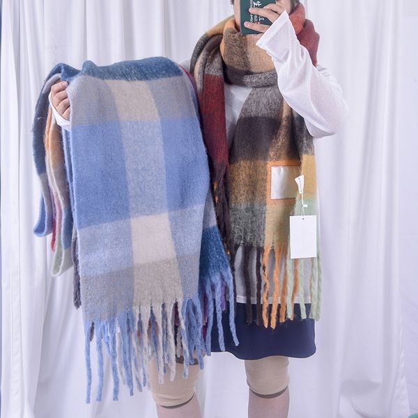 ac scarf winter new imitation cashmere women's rainbow thick beard lattice thickening warm and versatile, Blue;gray
ac scarf winter new imitation cashmere women's rainbow thick beard lattice thickening warm and versatile, Blue;gray
