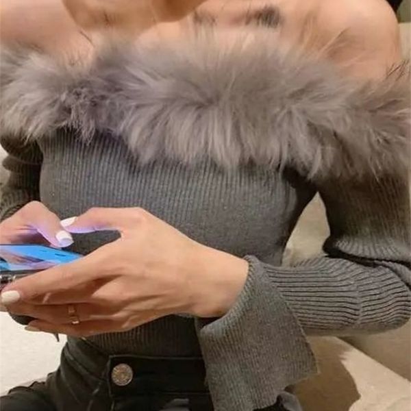 women's sweaters woherb fur slash neck off shoulder knitted sweater women stretch body knit basic pullover spring autumn casual jumper, White;black
women's sweaters woherb fur slash neck off shoulder knitted sweater women stretch body knit basic pullover spring autumn casual jumper, White;black