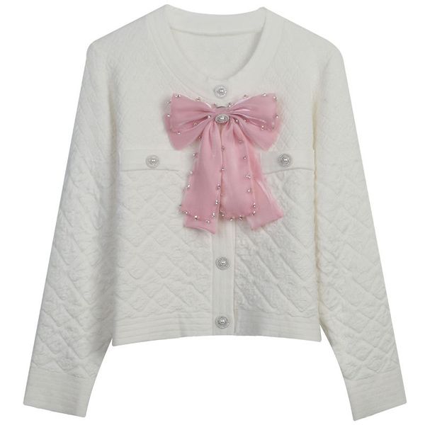 902 2022 milan runway autumn sweater long sleeve crew neck pink white cardigan fashion clothes womens mingmei, White;black
902 2022 milan runway autumn sweater long sleeve crew neck pink white cardigan fashion clothes womens mingmei, White;black