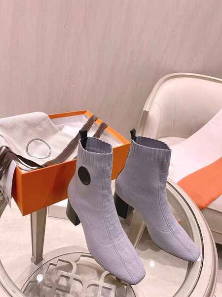 european designer women's short boots knitted sock boots sheepskin classic sewing shoes leather letter decoration thick high heel fashi, Black
european designer women's short boots knitted sock boots sheepskin classic sewing shoes leather letter decoration thick high heel fashi, Black