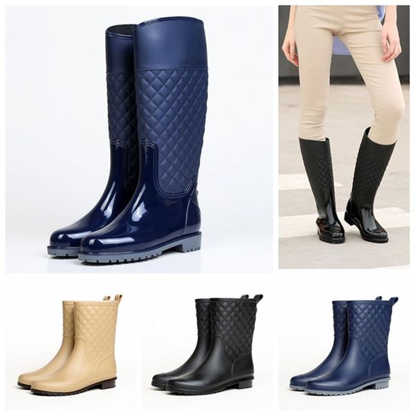 pvc women rain boots tall diamond-shaped lattice waterproof water shoe non-slip classics bow flats rainproof middle tube rainy boot thi245z, Black;red
pvc women rain boots tall diamond-shaped lattice waterproof water shoe non-slip classics bow flats rainproof middle tube rainy boot thi245z, Black;red