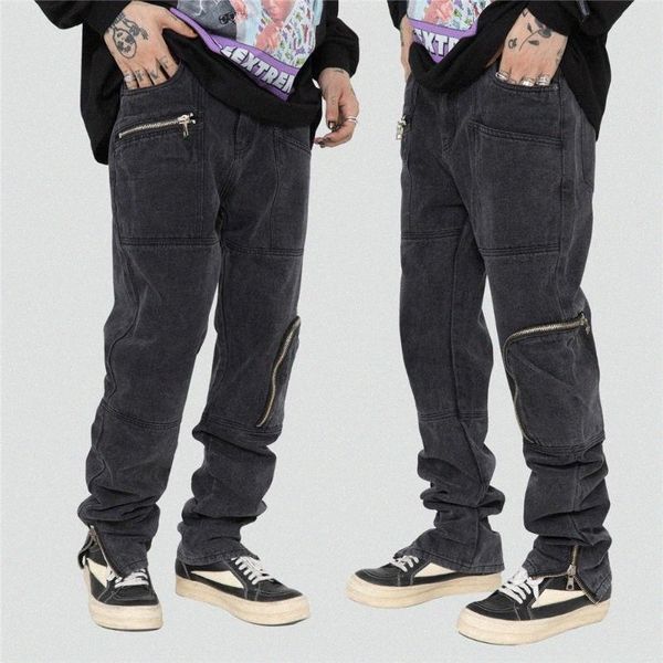 men's jeans men washed grey hip hop fashion with zipper side pockets cargo pants oversized streetwear trousers t5dp#, Blue
men's jeans men washed grey hip hop fashion with zipper side pockets cargo pants oversized streetwear trousers t5dp#, Blue