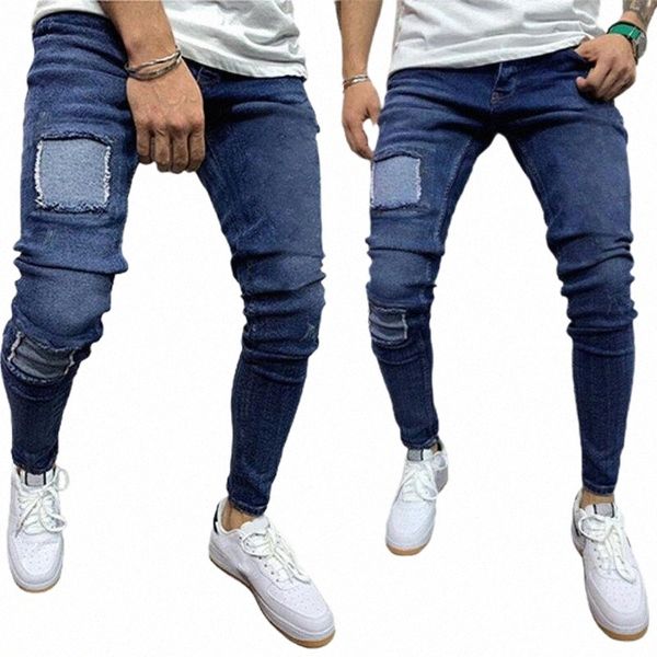 men's jeans fashion slim fit solid scratched skinny denim distressed stretchy pencil pants ripped full length trousers 2021 s51i#, Blue
men's jeans fashion slim fit solid scratched skinny denim distressed stretchy pencil pants ripped full length trousers 2021 s51i#, Blue