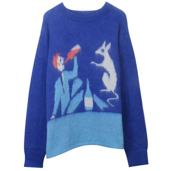 902 2022 milan runway autumn sweater long sleeve crew neck blue fashion clothes womens mingmei, White;black
902 2022 milan runway autumn sweater long sleeve crew neck blue fashion clothes womens mingmei, White;black