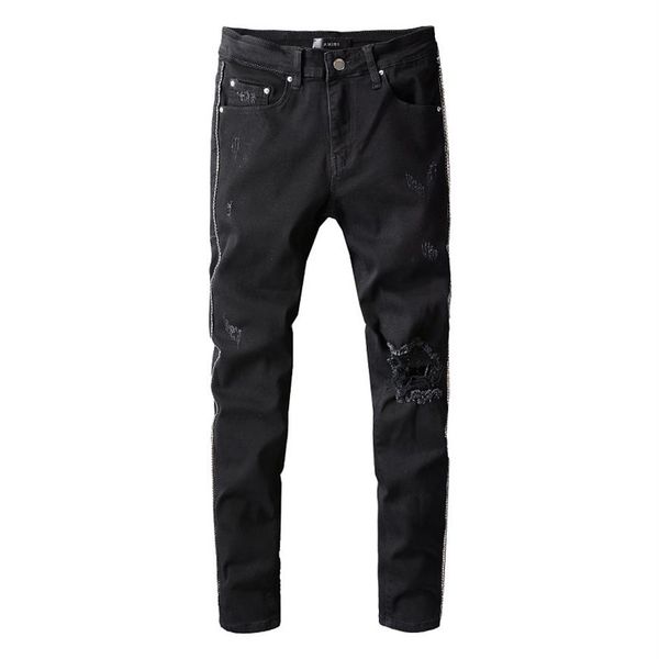 20ss mens designer jeans distressed ripped biker slim fit motorcycle denim for men s fashion jean mans pants pour homm284k, Blue
20ss mens designer jeans distressed ripped biker slim fit motorcycle denim for men s fashion jean mans pants pour homm284k, Blue