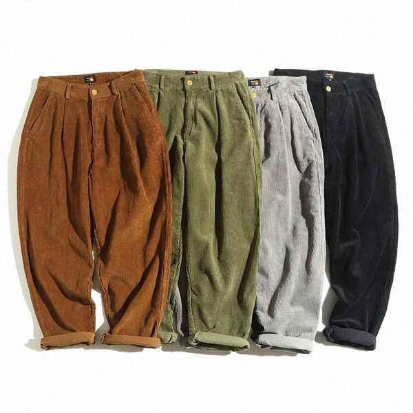 100% cotton corduroy pants vintage autumn japanese streetwear brown trousers men hip hop chinos 2021 pantalon homme men's g5og#, Black
100% cotton corduroy pants vintage autumn japanese streetwear brown trousers men hip hop chinos 2021 pantalon homme men's g5og#, Black