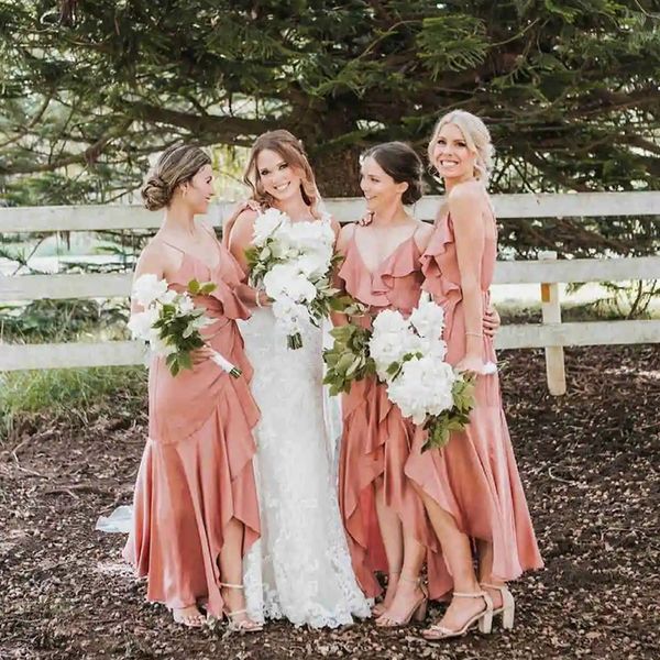 mermaid bridesmaid dresses spaghetti straps hi-lo ruffles beach garden wedding guest dresses robes de demoiselle d'honneur, White;pink
mermaid bridesmaid dresses spaghetti straps hi-lo ruffles beach garden wedding guest dresses robes de demoiselle d'honneur, White;pink