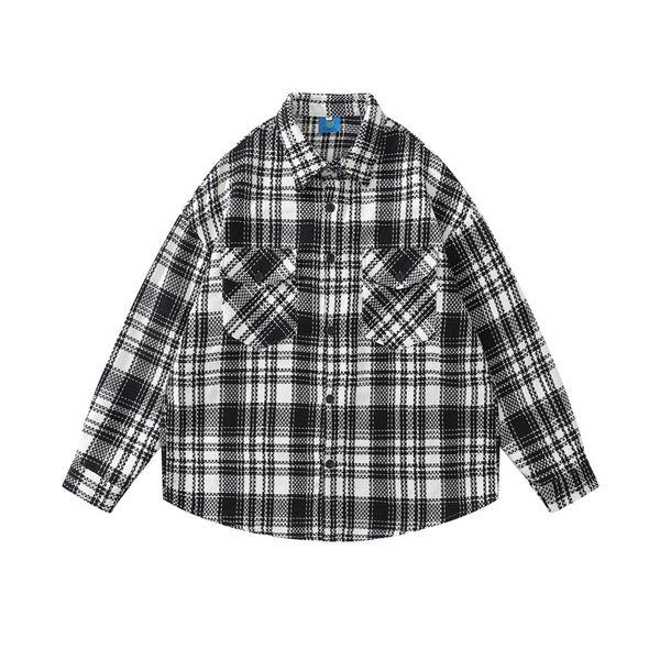2023 men fashion plaid shirts long sleeve two pocket button up loose hip hop streetwear vintage shirts, White;black
2023 men fashion plaid shirts long sleeve two pocket button up loose hip hop streetwear vintage shirts, White;black