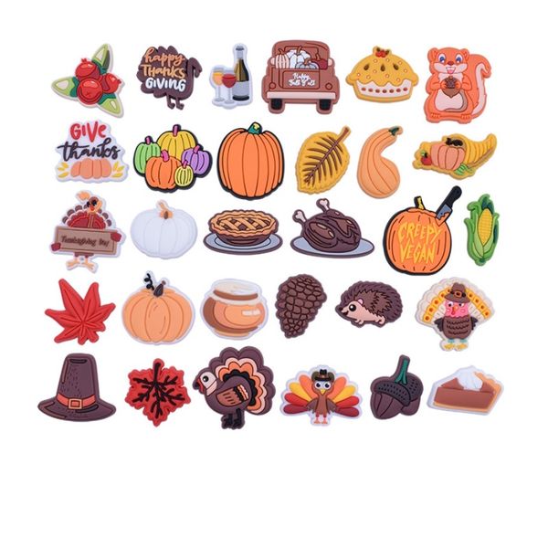 thanksgiving day pvc charm garden shoes accessories shoe decorations for croc jibz charm kids wristband buckle button, White;pink
thanksgiving day pvc charm garden shoes accessories shoe decorations for croc jibz charm kids wristband buckle button, White;pink