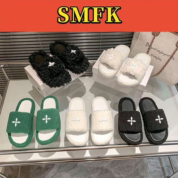 with box smfk designer slippers compass bumper baroque shearling slipper chessboard white black green luxury flat women faux fur shoes open
with box smfk designer slippers compass bumper baroque shearling slipper chessboard white black green luxury flat women faux fur shoes open