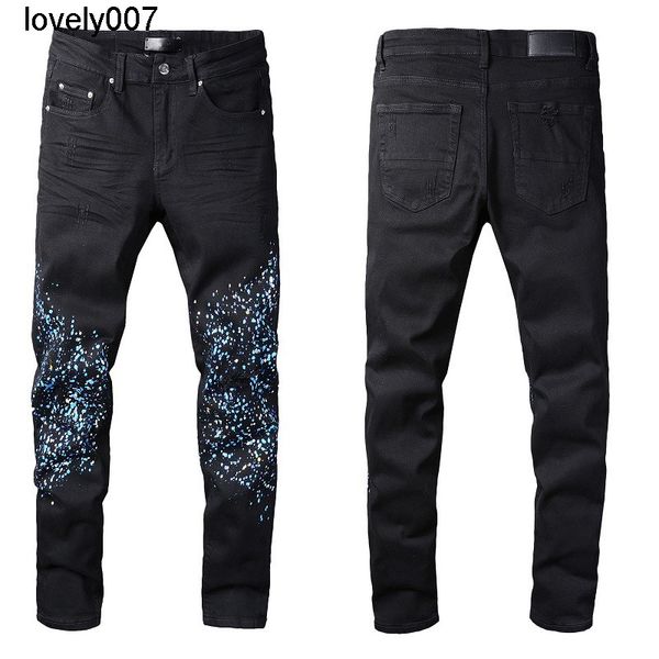 designer men's jeans amirs personalized fashion street cowboy casual pants micro elastic cotton youth black splash paint tight jeans, Blue
designer men's jeans amirs personalized fashion street cowboy casual pants micro elastic cotton youth black splash paint tight jeans, Blue