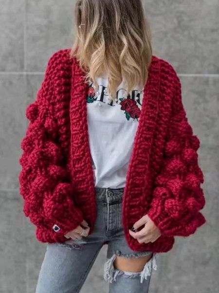 women s knits tees winter autumn warm lantern sleeves sweater knitted cardigan coat women large jumper 220919, White
women s knits tees winter autumn warm lantern sleeves sweater knitted cardigan coat women large jumper 220919, White