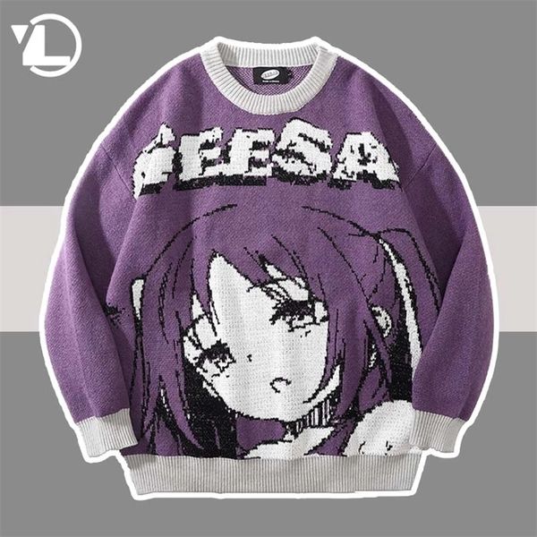 men's sweaters oversize knitted sweaters men women japanese anime girl pullovers spring autumn streetwear jumpers fashion cotton sweate, White;black
men's sweaters oversize knitted sweaters men women japanese anime girl pullovers spring autumn streetwear jumpers fashion cotton sweate, White;black