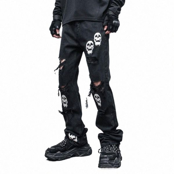 men's jeans fashion skull printed denim mens destoryed holes zipper flare hip hop streetwear summer casual joggers pants n57p#, Blue
men's jeans fashion skull printed denim mens destoryed holes zipper flare hip hop streetwear summer casual joggers pants n57p#, Blue