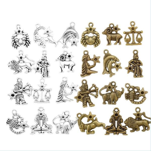 charms mixed sp zodiac charms dangle beads fit bracelet pendant earrings diy jewelry making findings accessiors 120pcs/lot c3 drop de dhv2t, Bronze;silver
charms mixed sp zodiac charms dangle beads fit bracelet pendant earrings diy jewelry making findings accessiors 120pcs/lot c3 drop de dhv2t, Bronze;silver