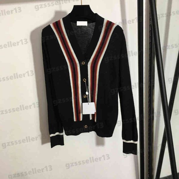 cardigan women sweaters jumper classic stripe splicing autumn and winter fashion v-neck long sleeve knit cardigans designer womens sweater, White;black
cardigan women sweaters jumper classic stripe splicing autumn and winter fashion v-neck long sleeve knit cardigans designer womens sweater, White;black
