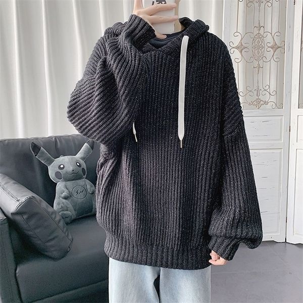 men's sweaters hooded sweater men pullover knitted sweater oversized sweater streetwear korean fashion streetwear loose fit long sleeve, White;black
men's sweaters hooded sweater men pullover knitted sweater oversized sweater streetwear korean fashion streetwear loose fit long sleeve, White;black