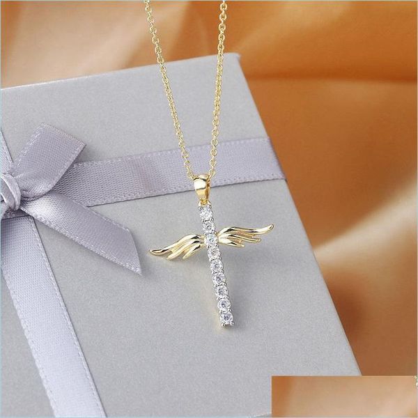 pendant necklaces christian prayer angle wing cross necklace 18k gold plated zircon for girls c3 drop delivery 2021 jewelry necklaces dhltd, Silver
pendant necklaces christian prayer angle wing cross necklace 18k gold plated zircon for girls c3 drop delivery 2021 jewelry necklaces dhltd, Silver