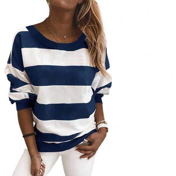 women fashion o neck long sleeve stripes print loose leisure daily pullover blouse sweatshirt 1 z93x#, Black
women fashion o neck long sleeve stripes print loose leisure daily pullover blouse sweatshirt 1 z93x#, Black