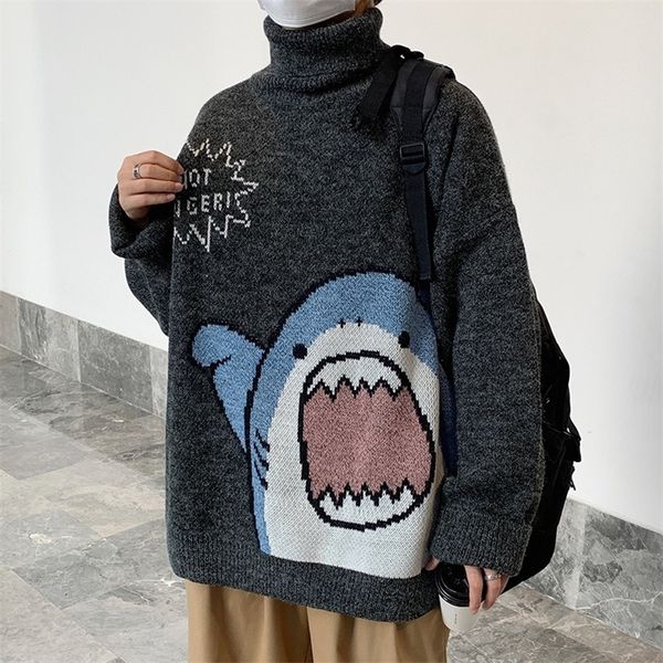 men's sweaters men turtlenecks shark sweater men winter patchwor harajuku korean style high neck oversized grey turtleneck for men 2209, White;black
men's sweaters men turtlenecks shark sweater men winter patchwor harajuku korean style high neck oversized grey turtleneck for men 2209, White;black