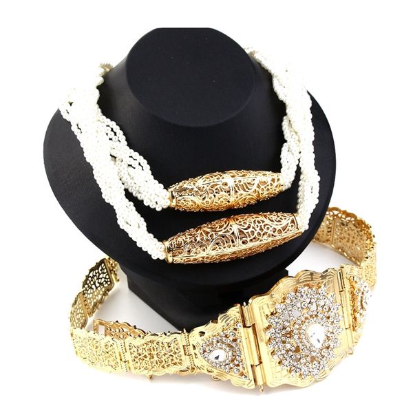 ssunspicems morocco bride jewelry women belt necklace sets long beads chain crystal gold color caftan arab wedding bijoux 220916, Silver
ssunspicems morocco bride jewelry women belt necklace sets long beads chain crystal gold color caftan arab wedding bijoux 220916, Silver