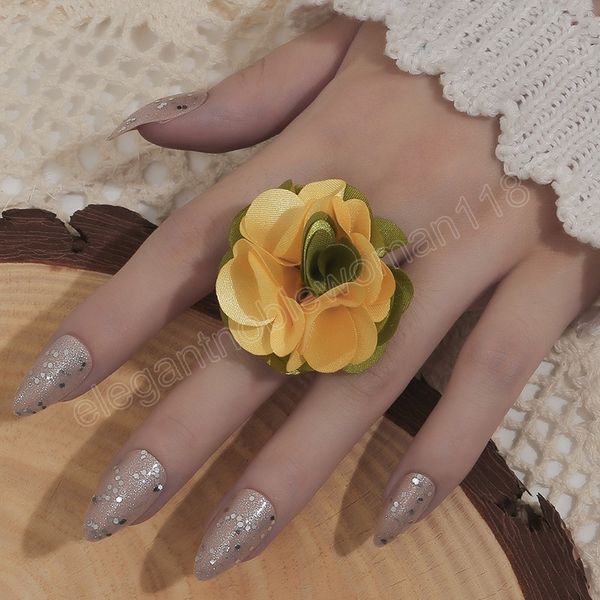 fashion open ring green yellow flowers adjustable ring vintage flower wedding party bridesmaid finger jewelry, Silver
fashion open ring green yellow flowers adjustable ring vintage flower wedding party bridesmaid finger jewelry, Silver