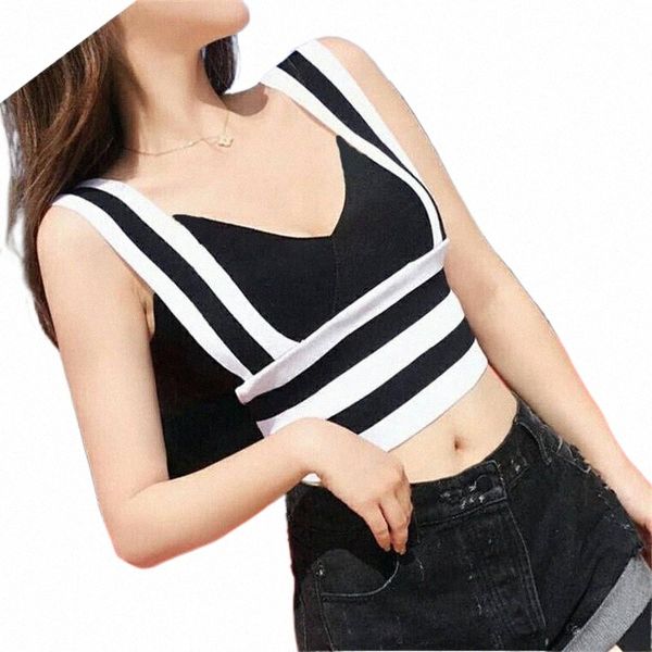 striped tube for women bra korean camisole backless lingerie fashion street striped knitted 460b#, Black;white
striped tube for women bra korean camisole backless lingerie fashion street striped knitted 460b#, Black;white