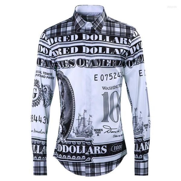 men's casual shirts men shirt luxury dollar allover printing party mens fashion long sleeve slim fit dress plus size 4xl, White;black
men's casual shirts men shirt luxury dollar allover printing party mens fashion long sleeve slim fit dress plus size 4xl, White;black