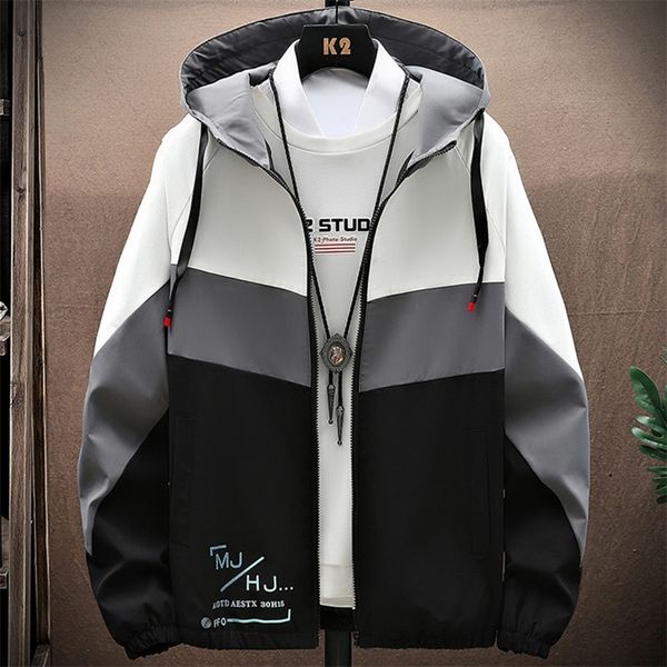 men s jackets patchwork hooded jacket oversize windbreakers thin brand boys clothing male autumn outdoor 4xl 220916, Black;brown
men s jackets patchwork hooded jacket oversize windbreakers thin brand boys clothing male autumn outdoor 4xl 220916, Black;brown