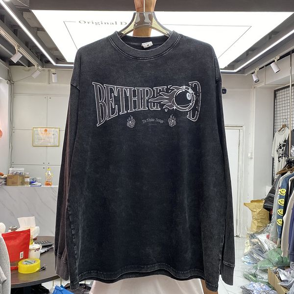 tees vintage wash letter printed long sleeved t-shirt high street men's and women's round neck loose hip-hop long sleeves, Black;brown
tees vintage wash letter printed long sleeved t-shirt high street men's and women's round neck loose hip-hop long sleeves, Black;brown