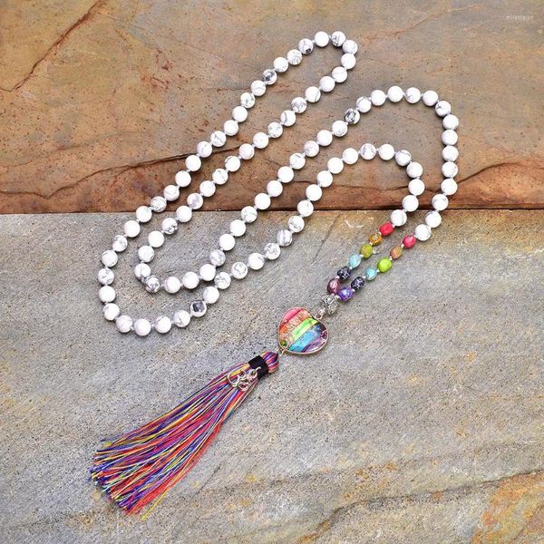 pendant necklaces rainbow natural stones chakra heart-shaped om charm tassel necklace women 108 mala rosary knotted jewelry, Silver
pendant necklaces rainbow natural stones chakra heart-shaped om charm tassel necklace women 108 mala rosary knotted jewelry, Silver
