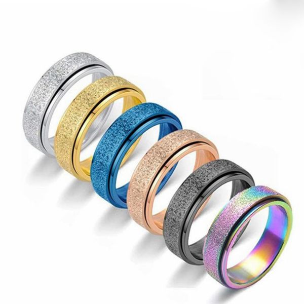 fashion 6mm frosted pearl sand band rings men women titanium steel rotatable couple ring wedding engagement jewelry, Silver
fashion 6mm frosted pearl sand band rings men women titanium steel rotatable couple ring wedding engagement jewelry, Silver