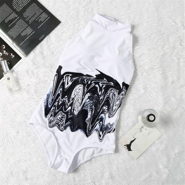 2021 new one-piece swimsuit one-shoulder creative letter printed halter bikini0943117, White;black
2021 new one-piece swimsuit one-shoulder creative letter printed halter bikini0943117, White;black