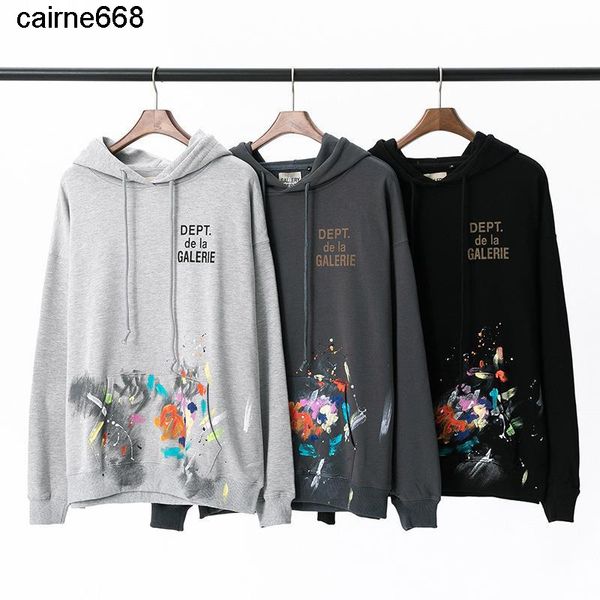 designer men's hoodies sweatshirts galery dept hand painted graffiti splash ink old letter printing men's women's casual hood, Black
designer men's hoodies sweatshirts galery dept hand painted graffiti splash ink old letter printing men's women's casual hood, Black