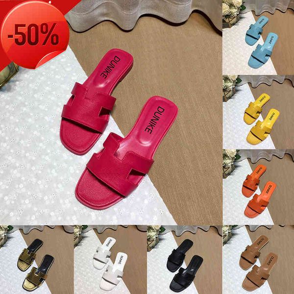 20222022 designer slippers women slides beach sandal luxury shoes with box genuine leather filp flops sandals summer flat slipper ladies, Black
