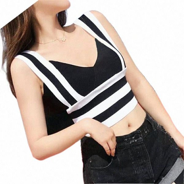 striped tube for women bra korean camisole backless lingerie fashion street striped knitted n89x#, Black;white
striped tube for women bra korean camisole backless lingerie fashion street striped knitted n89x#, Black;white