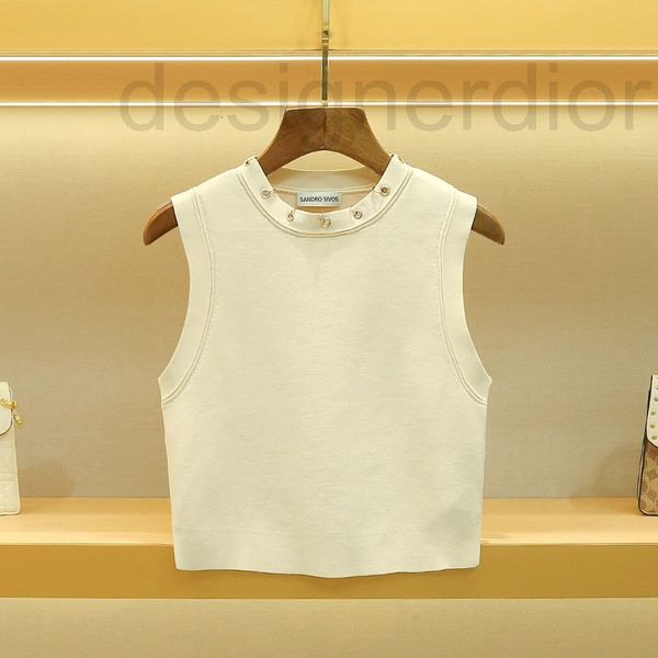 women's sweaters designer sandro sivos2022 early autumn new women's ring decorative collar sleeveless slim knit, White;black
women's sweaters designer sandro sivos2022 early autumn new women's ring decorative collar sleeveless slim knit, White;black