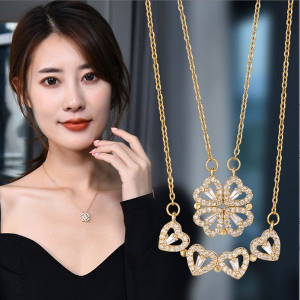 four leaf clovers necklace lucky love clover pendant necklaces for women girls fashion jewelry, Silver
four leaf clovers necklace lucky love clover pendant necklaces for women girls fashion jewelry, Silver