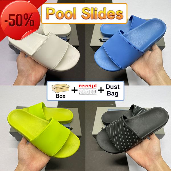2022with box triple s pool slides men women slippers black white writing beige lime pink blue red grey beach sandals designer indoor outdoor
2022with box triple s pool slides men women slippers black white writing beige lime pink blue red grey beach sandals designer indoor outdoor