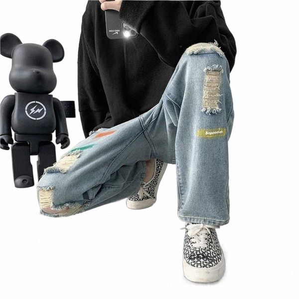 men's jeans women baggy painted denim trousers male pants for men loose summer graffiti ripped korean streetwear hip hop h4d9#, Blue
men's jeans women baggy painted denim trousers male pants for men loose summer graffiti ripped korean streetwear hip hop h4d9#, Blue