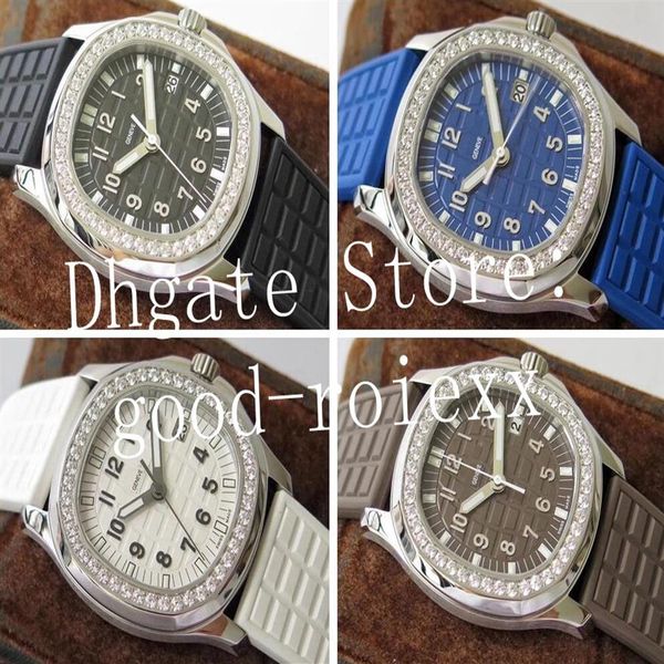 Image of 4 Colour 35 6mm Diamond Watches Women&#039;s Quartz Cal E 23-250 PPF Factory Watch Ladies 5067 Tropical Rubber Ronda Ladys Wristwa2938