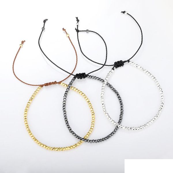 charm bracelets 2mm handmade braided rope couple hematite beads charm bracelets for women men sier gold black beaded bracelet jewelry dhkja, Golden;silver
charm bracelets 2mm handmade braided rope couple hematite beads charm bracelets for women men sier gold black beaded bracelet jewelry dhkja, Golden;silver