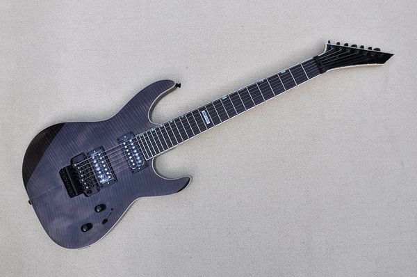 factory custom gray electric guitar with 7 strings flame maple veneer black hardwares white binding hh pickups can be customized
factory custom gray electric guitar with 7 strings flame maple veneer black hardwares white binding hh pickups can be customized